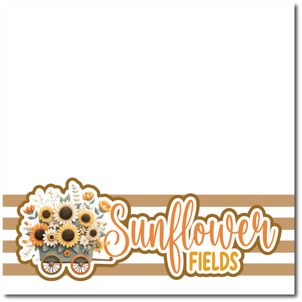 Sunflower Fields - Printed Premade Scrapbook Page 12x12 Layout