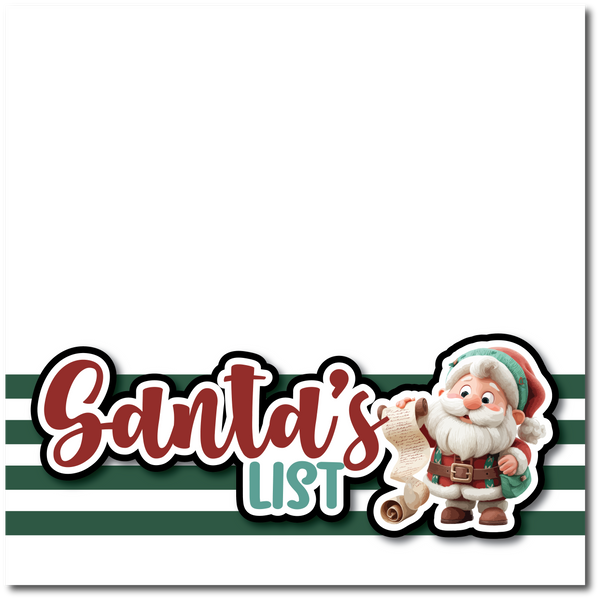Santa's List - Printed Premade Scrapbook Page 12x12 Layout