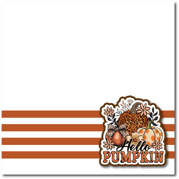 Hello Fall - Printed Premade Scrapbook Page 12x12 Layout