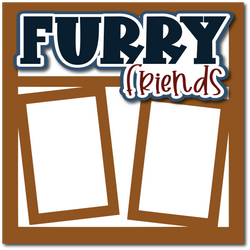 Furry Friends - Printed Premade Scrapbook Page 12x12 Layout