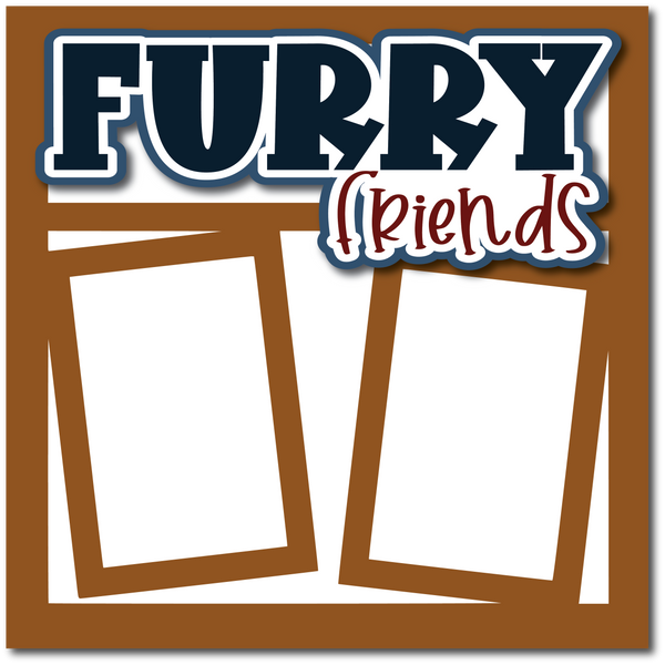 Furry Friends - Printed Premade Scrapbook Page 12x12 Layout