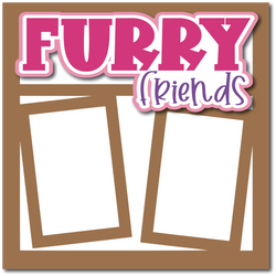 Furry Friends - Printed Premade Scrapbook Page 12x12 Layout