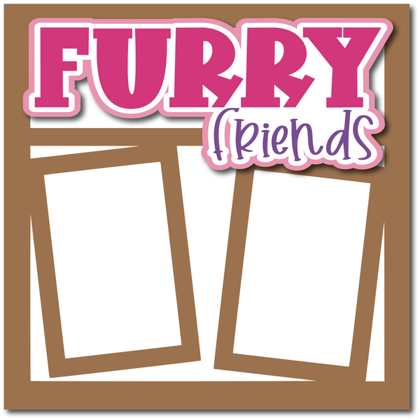 Furry Friends - Printed Premade Scrapbook Page 12x12 Layout