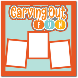 Carving Out Fun - Printed Premade Scrapbook Page 12x12 Layout