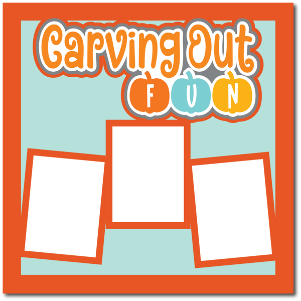 Carving Out Fun - Printed Premade Scrapbook Page 12x12 Layout