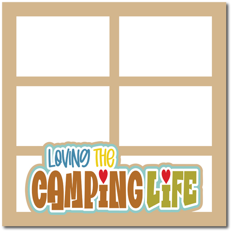 Loving the Camping Life - Printed Premade Scrapbook Page 12x12 Layout