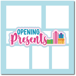 Opening Presents - Printed Premade Scrapbook Page 12x12 Layout