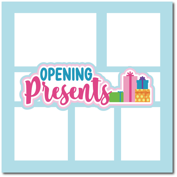 Opening Presents - Printed Premade Scrapbook Page 12x12 Layout