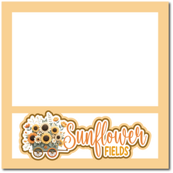 Sunflower Fields - Printed Premade Scrapbook Page 12x12 Layout