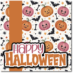 Happy Halloween - Printed Premade Scrapbook Page 12x12 Layoutr