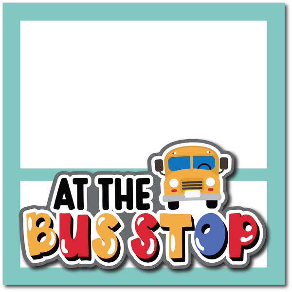 At the Bus Stop - Printed Premade Scrapbook Page 12x12 Layout