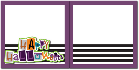 Happy Halloween - Printed Premade Scrapbook (2) Page 12x12 Layout