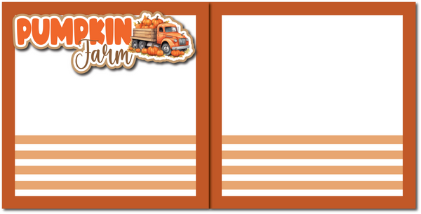 Pumpkin Farm - Printed Premade Scrapbook (2) Page 12x12 Layout