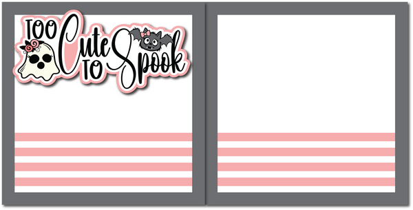 Too Cute to Spook - Printed Premade Scrapbook (2) Page 12x12 Layout