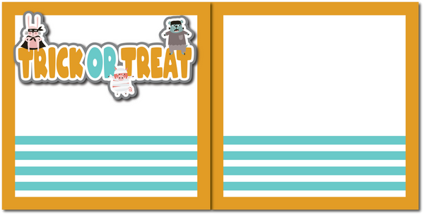 Trick or Treat - Printed Premade Scrapbook (2) Page 12x12 Layout
