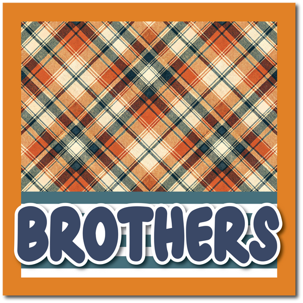 Brothers - Printed Premade Scrapbook Page 12x12 Layout