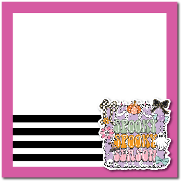 Spooky Spooky Season - Printed Premade Scrapbook Page 12x12 Layout