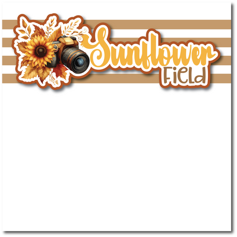 Sunflower Fields - Printed Premade Scrapbook Page 12x12 Layout