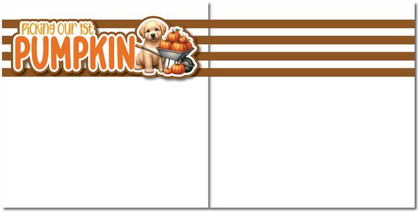 Picking Our 1st Pumpkin - Printed Premade Scrapbook (2) Page 12x12 Layout