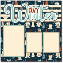 Cozy Winter - Printed Premade Scrapbook Page 12x12 Layout