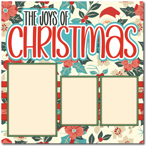 The Joys of Christmas - Printed Premade Scrapbook Page 12x12 Layout