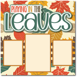 Playing in the Leaves - Printed Premade Scrapbook Page 12x12 Layout