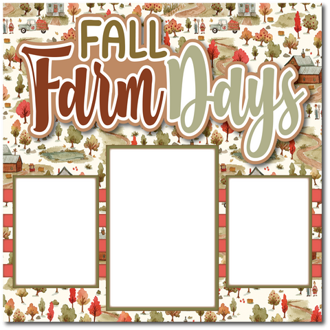Fall Farm Days - Printed Premade Scrapbook Page 12x12 Layout