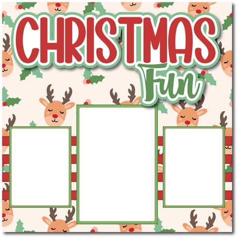 Christmas Fun - Printed Premade Scrapbook Page 12x12 Layout