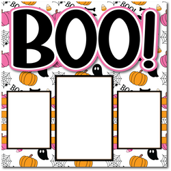 Boo! - Printed Premade Scrapbook Page 12x12 Layout