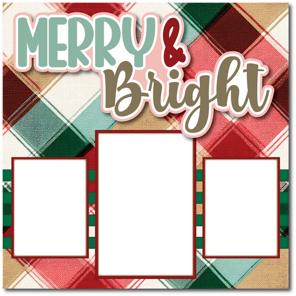 Merry & Bright - Printed Premade Scrapbook Page 12x12 Layout