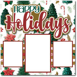 Happy Holidays - Printed Premade Scrapbook Page 12x12 Layout