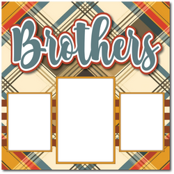 Brothers - Printed Premade Scrapbook Page 12x12 Layout