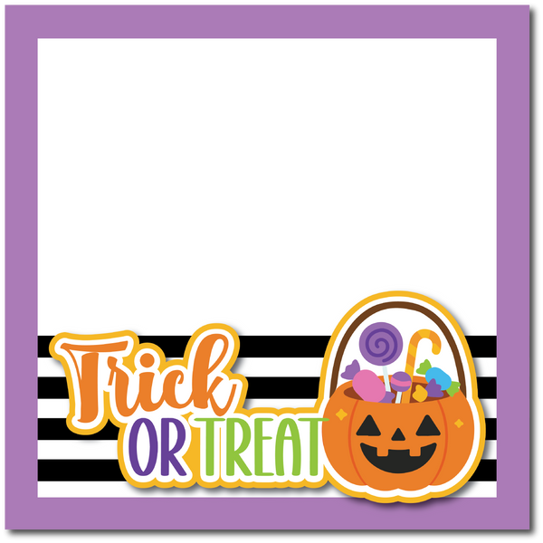 Trick or Treat - Printed Premade Scrapbook Page 12x12 Layout