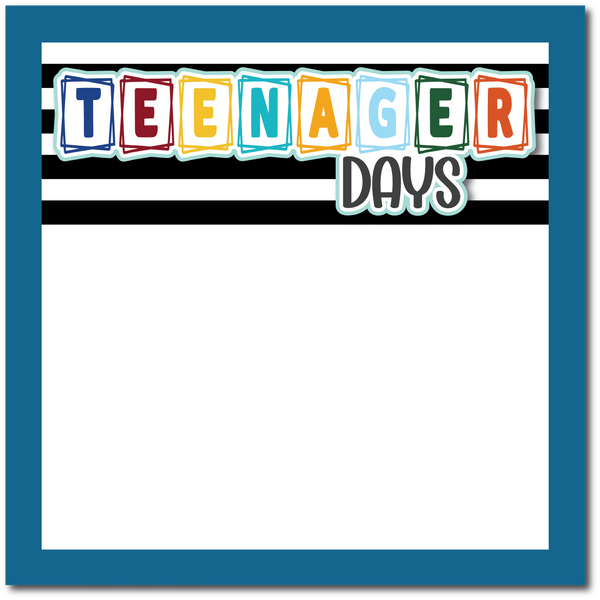 Teenager Days - Printed Premade Scrapbook Page 12x12 Layout