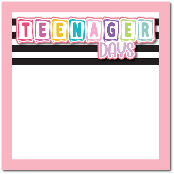 Teenager Days - Printed Premade Scrapbook Page 12x12 Layout