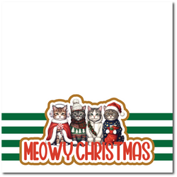 Meowy Christmas - Printed Premade Scrapbook Page 12x12 Layout