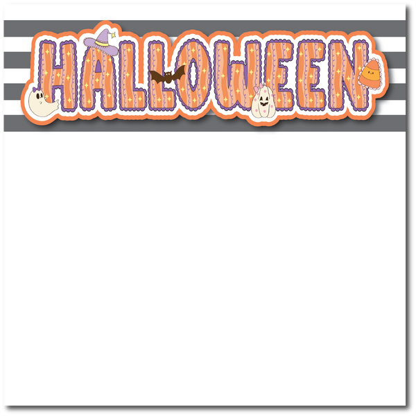 Halloween - Printed Premade Scrapbook Page 12x12 Layout
