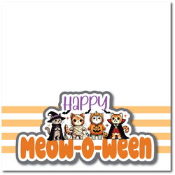 Happy Meow-O-Ween - Printed Premade Scrapbook Page 12x12 Layout