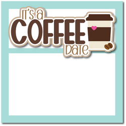 It's a Coffee Date - Printed Premade Scrapbook Page 12x12 Layout