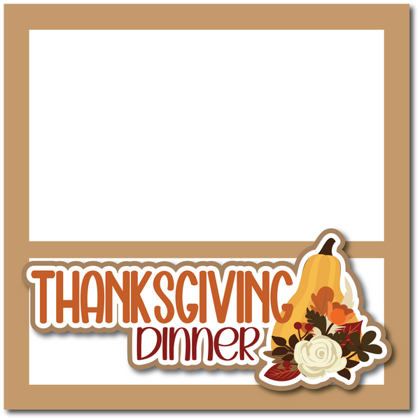Thanksgiving Dinner - Printed Premade Scrapbook Page 12x12 Layout