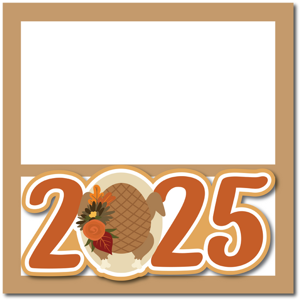 2025 - Thanksgiving Turkey - Printed Premade Scrapbook Page 12x12 Layout