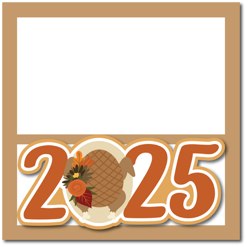 2025 - Thanksgiving Turkey - Printed Premade Scrapbook Page 12x12 Layout