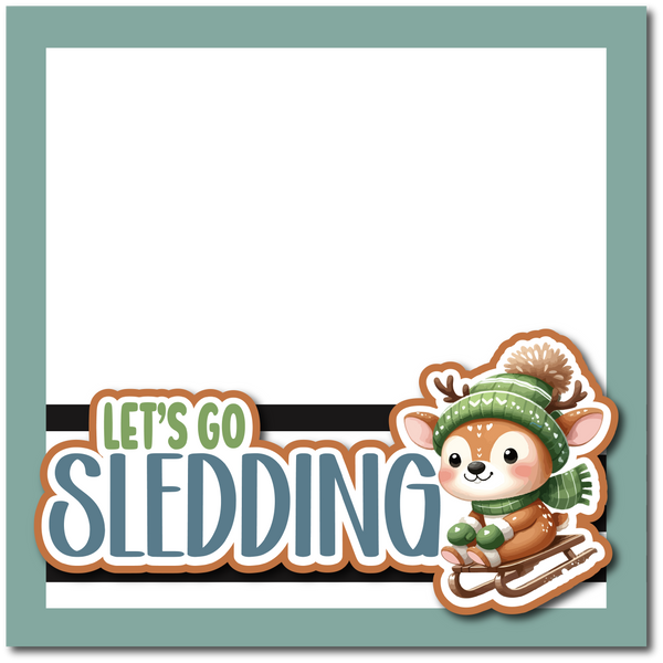 Let's Go Sledding - Printed Premade Scrapbook Page 12x12 Layout