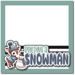 Building a Snowman - Printed Premade Scrapbook Page 12x12 Layout