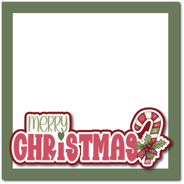 Merry Christmas - Printed Premade Scrapbook Page 12x12 Layout