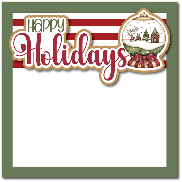 Happy Holidays - Printed Premade Scrapbook Page 12x12 Layout