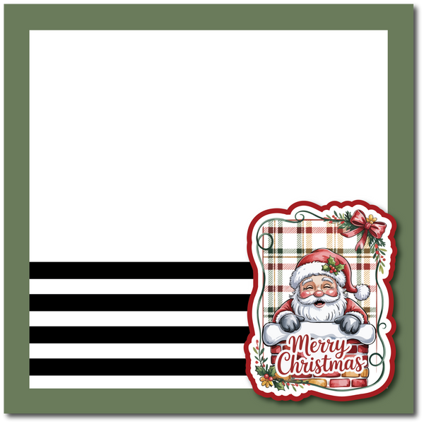 Merry Christmas - Printed Premade Scrapbook Page 12x12 Layout