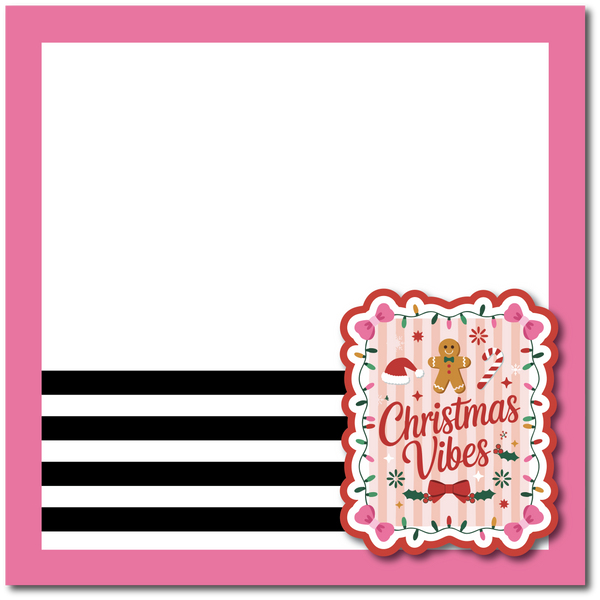 Christmas Vibes - Printed Premade Scrapbook Page 12x12 Layout
