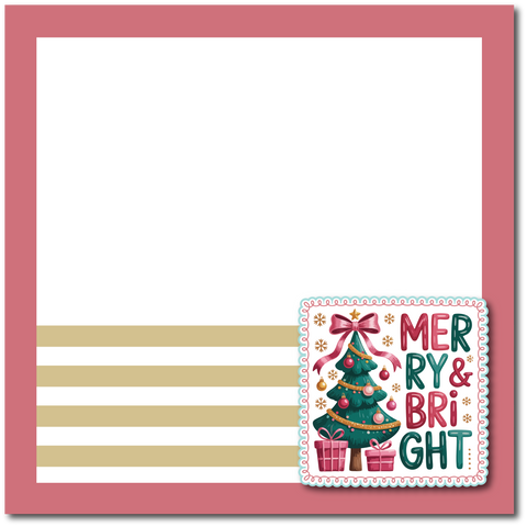 Merry & Bright - Printed Premade Scrapbook Page 12x12 Layout