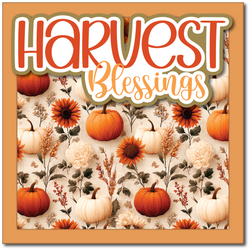 Harvest Blessings - Printed Premade Scrapbook Page 12x12 Layout
